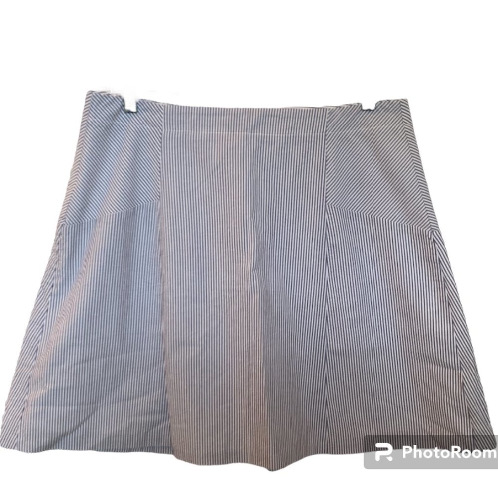 Women's LOFT Navy/White Seersucker Skirt, NWT, Size:  10